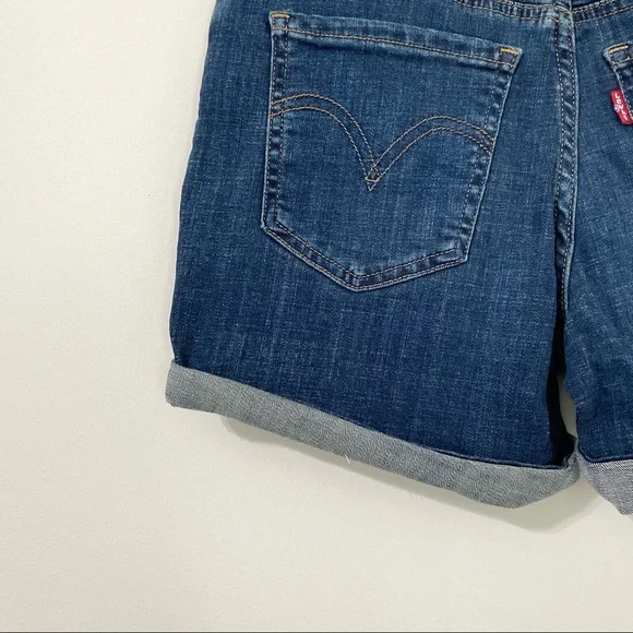 LEVI'S Sculpt Hypersoft Original Style Mid Length Denim Stretch Jean Shorts - Picture 8 of 12